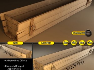 wooden horse trough 3D Model