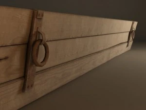 wooden horse trough 3D Model