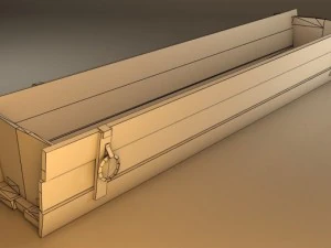 wooden horse trough 3D Model