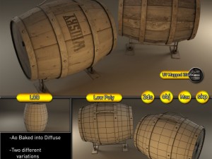 wooden barrel 3D Model