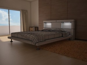 modern bedroom set 1 3D 模型