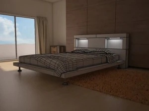 modern bedroom set 1 3D Model