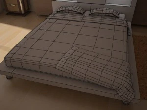 modern bedroom set 1 3D Model
