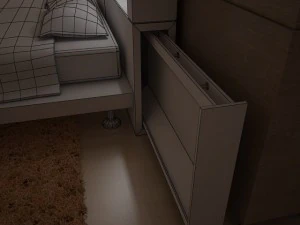 modern bedroom set 1 3D Model