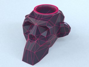 skull of monkey low poly Modelo de Impressão 3D