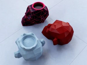 cr&acirc;nio de macaco low poly Modelo de Impressão 3D