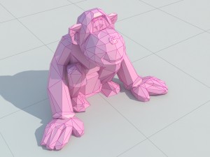 monkey low poly Model do druku 3D