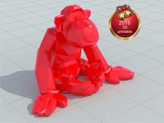 monkey 3d printing Model Cetak 3D .c4d .max .obj .3ds .fbx .stl .blend 