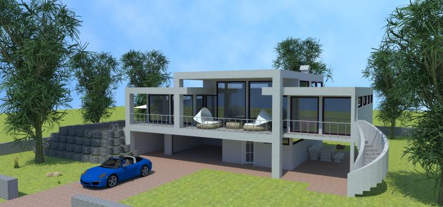 san diego villa 3D Модель .c4d .max .obj .3ds .fbx .stl .blend 