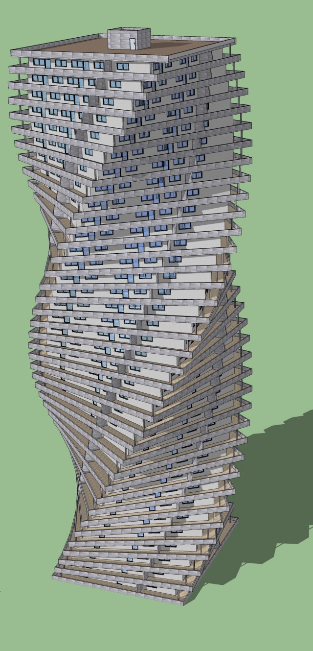 twistedtower 3Dモデル .c4d .max .obj .3ds .fbx .stl .blend 