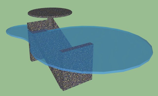 granite coffee table with glass top 3D Model .c4d .max .obj .3ds .fbx .stl .blend 