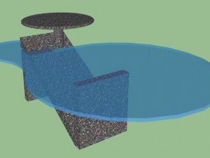 granite coffee table with glass top Model 3D