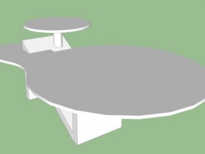 granite coffee table with glass top 3D Model