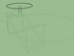 granite coffee table with glass top 3D Model