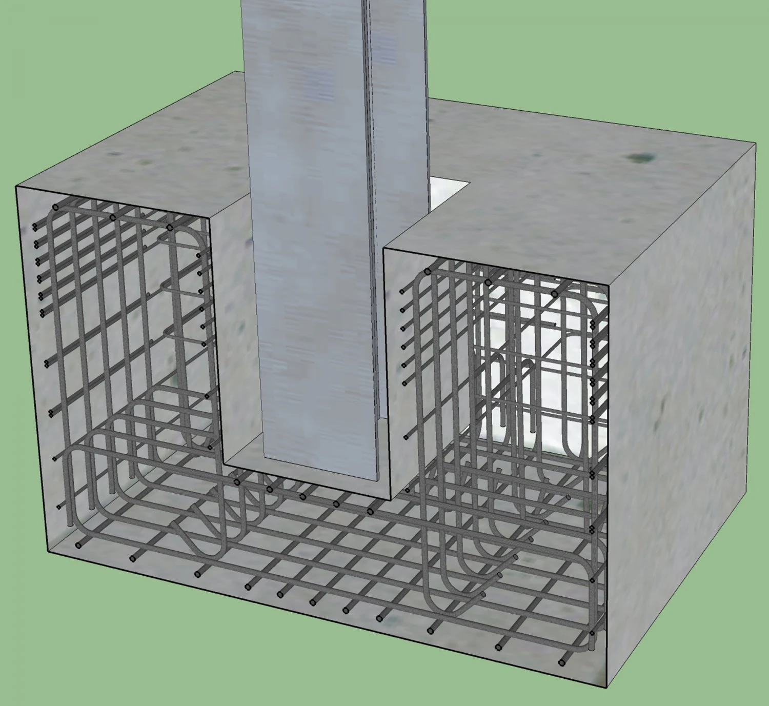 reinforced concrete foundation 3D Model .c4d .max .obj .3ds .fbx .stl .blend