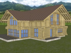 wooden block house Modelo 3D