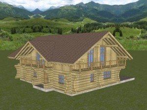 wooden block house Modelo 3D