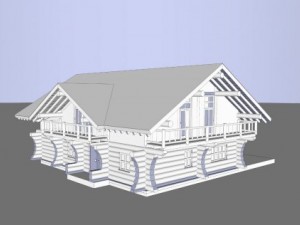 wooden block house Modelo 3D