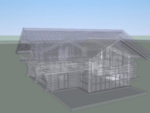 wooden block house Modelo 3D