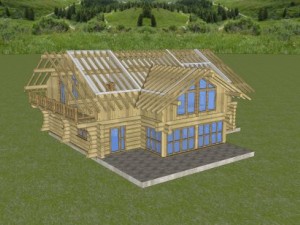 wooden block house Modelo 3D