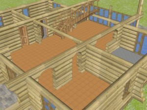 wooden block house Modelo 3D