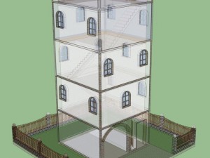 tower house Model 3D