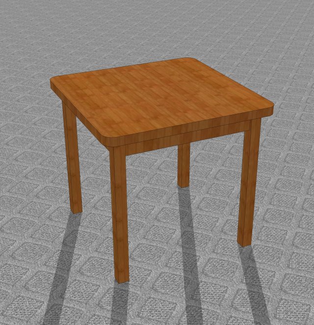 wooden table Model 3D .c4d .max .obj .3ds .fbx .stl .blend 