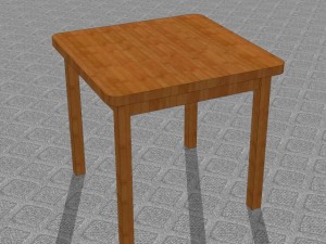 wooden table Model 3D