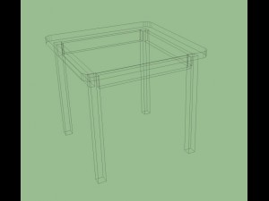 wooden table Model 3D