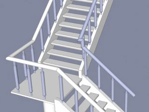 wooden staircase 3D Model