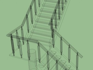 wooden staircase Modelo 3D