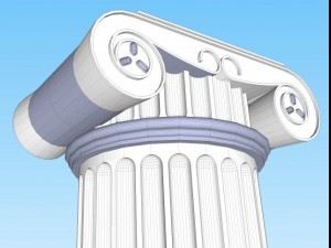 marble temple column Model 3D