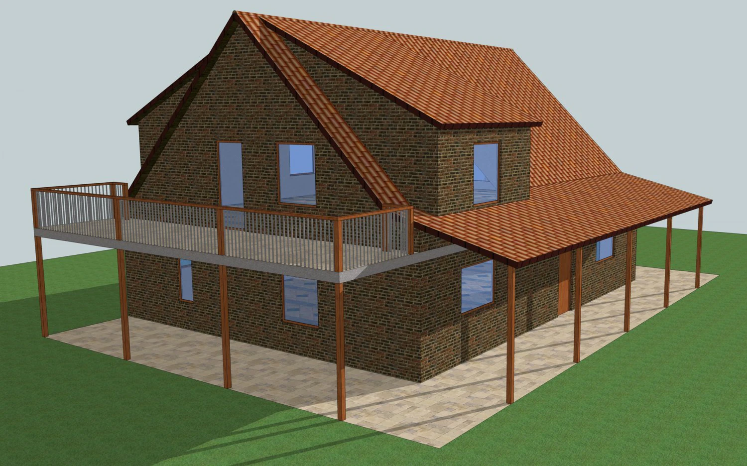 elegant singlefamily house 3D Model .c4d .max .obj .3ds .fbx .stl .blend