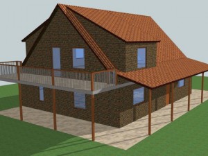 elegant singlefamily house Model 3D
