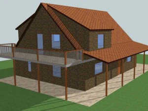 elegante casa unifamiliar Modelo 3D