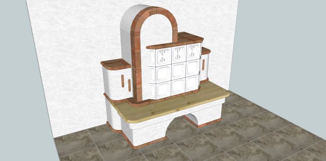 tiled stove 3D Model .c4d .max .obj .3ds .fbx .stl .blend 