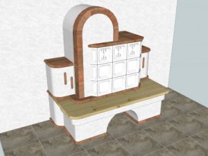 tiled stove Model 3D