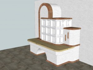 tiled stove 3D Model