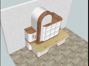 tiled stove 3D Model
