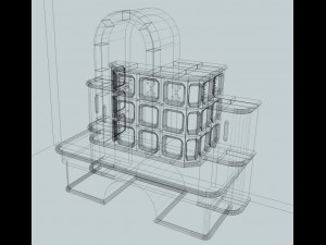 tiled stove 3D Model