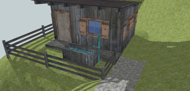 mountain hut 3D Model .c4d .max .obj .3ds .fbx .stl .blend 