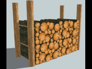 firewood log pile Model 3D