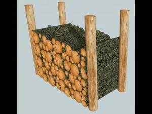 firewood log pile 3D Model
