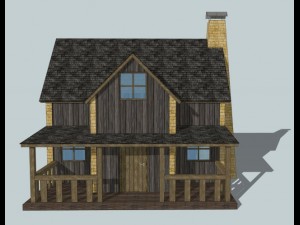 log cabin Model 3D