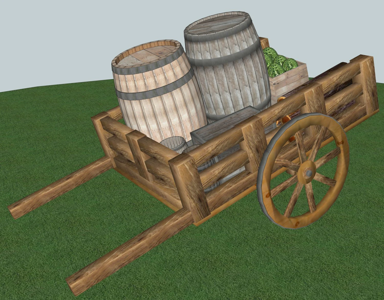 market barrow 3D Model .c4d .max .obj .3ds .fbx .stl .blend