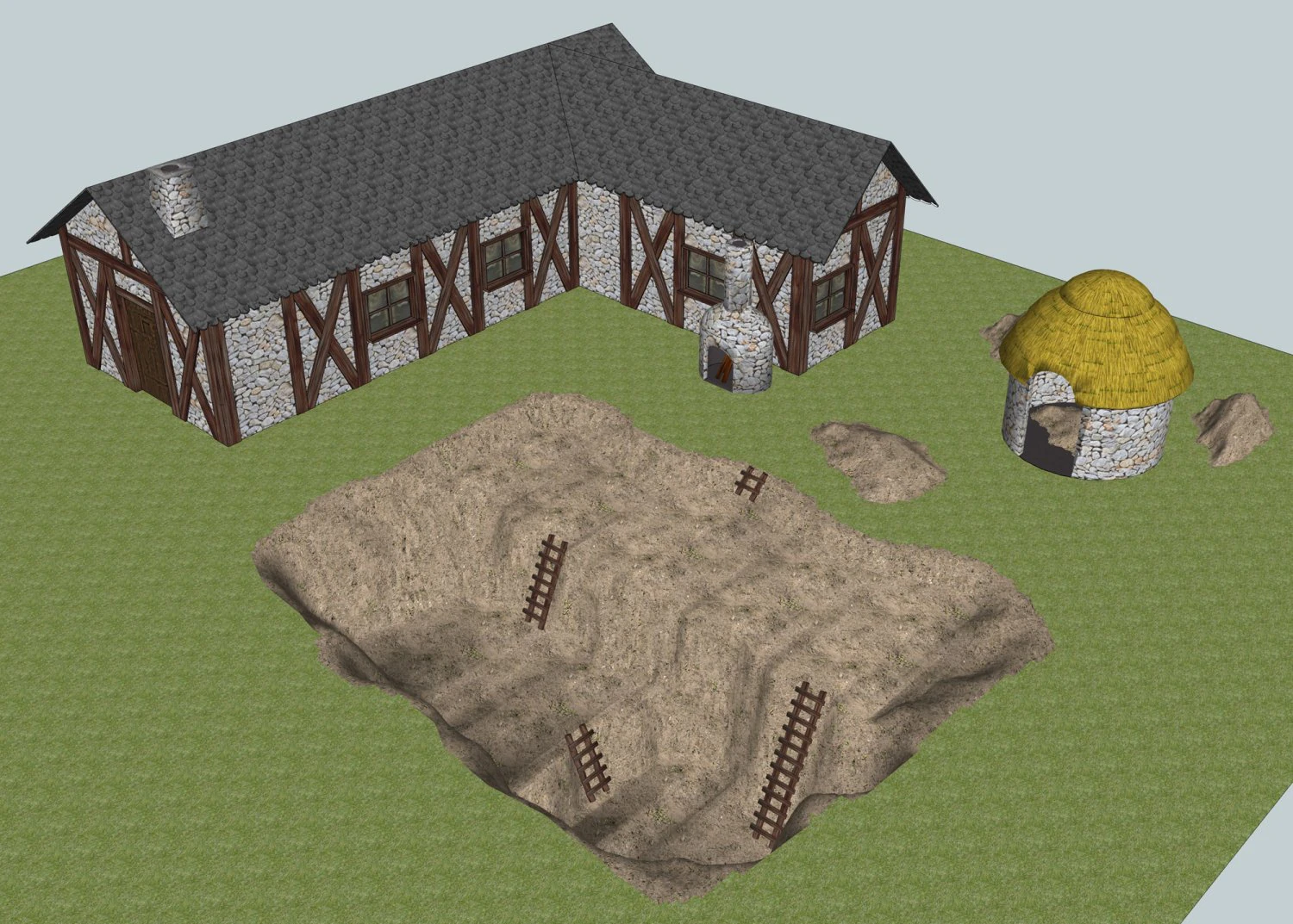 clay pit 3D Model .c4d .max .obj .3ds .fbx .stl .blend 