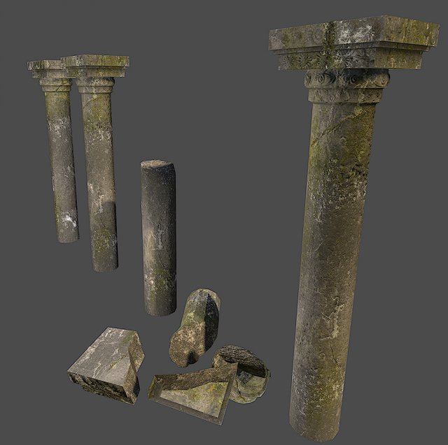 lowpoly pillar 3D Модель .c4d .max .obj .3ds .fbx .stl .blend 