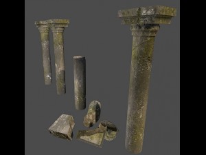 lowpoly pillar 3Dモデル