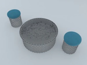 唐草模様の丸い家具 3Dモデル