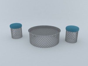 arabesque round furniture Modelo 3D